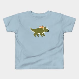 Christmas Triceratops Kids T-Shirt